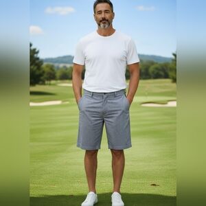 Men's Gray Striped Shorts